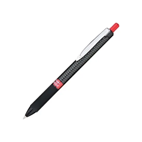 Pentel Oh! Gel Retractable Roller Pen .7mm Black Barrel Red Ink Dozen K497B image {1}