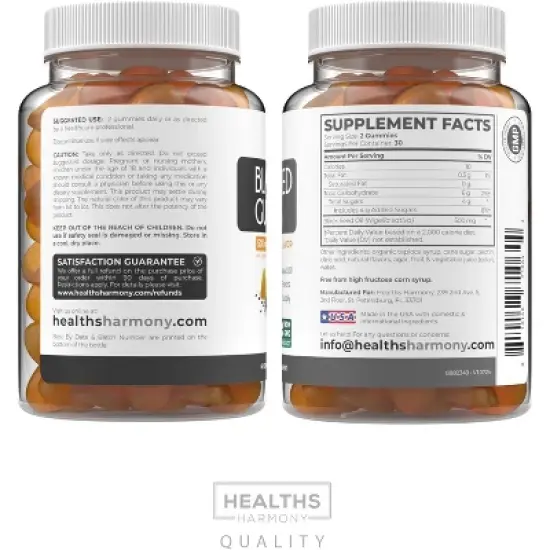 Black Seed Oil Gummies, Natural Ginger Ale Flavor, Pure Black Cumin Seed Oil for Healthy Skin, Hair & Nails, Health's Harmony, 60ct image {7}