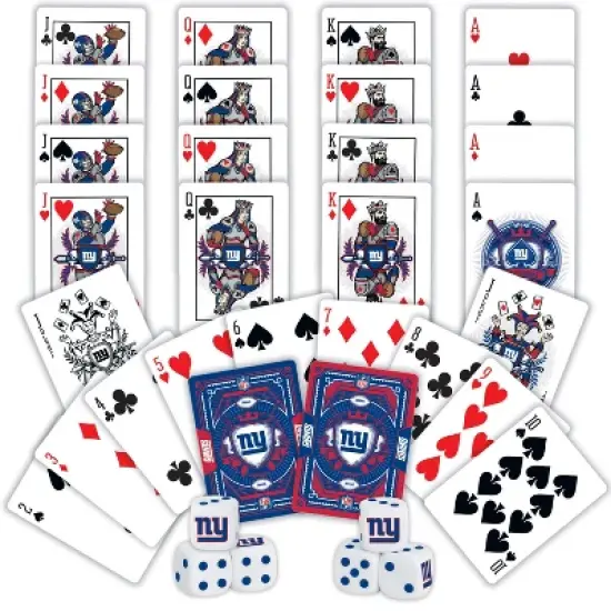 MasterPieces Officially Licensed NFL New York Giants 2-Pack Playing cards & Dice set for Adults image {2}