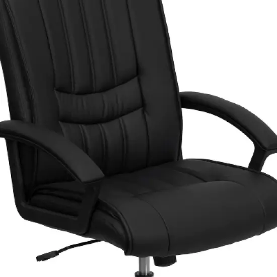 Flash Furniture Mid-Back Black LeatherSoft Swivel Manager's Office Chair with Arms image {5}