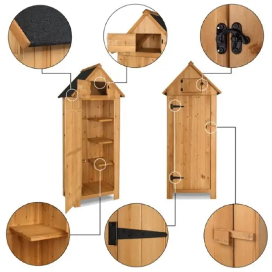 Karl Home 70'' H Yellow Solid Wood Outdoor Storage Shed image {1}