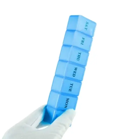 Unique Bargains 7 Grids Single Row Pill Case Clear 1 Pc image {4}