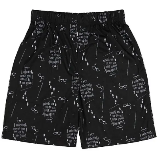 Harry Potter Intimo Big Boys Up to No Good Short Sleeve Boys Pajama Set Black image {3}