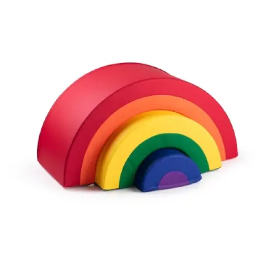 Bintiva Rainbow Arch Trio &ndash; 3-Piece Soft Play Climber Set with Vegan Leather and Dense Foam &ndash; Multisensory Gross Motor Toy image {9}