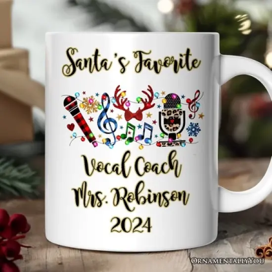 Singers Buffalo Plaid Christmas Mug Gift (Non-Custom Only)| OrnamentallyYou image {3}