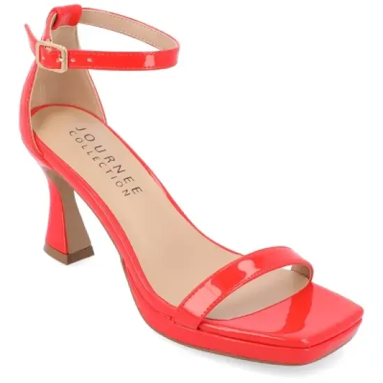 Journee Collection Womens Jeanne Slim Platform Ankle Strap Open Toe Pumps image {13}