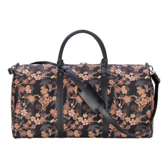 Signare USA Ume Sakura V&A Licensed Black Big Holdall/Duffel Bag image {3}