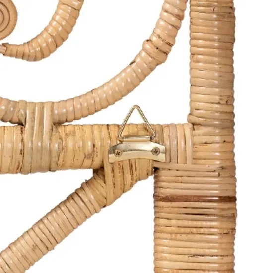 Queen Size Caelinus Rattan Standalone Headboard Natural Brown - Baxton Studio image {5}