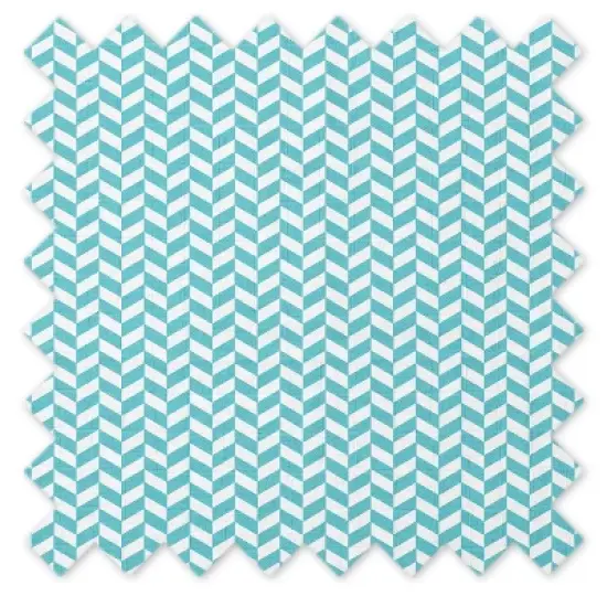 Bacati - Herringbone Quilted Muslin Changing Pad Cover Aqua image {1}