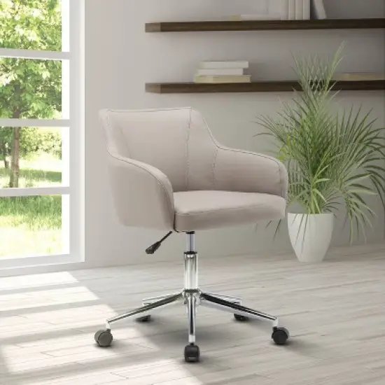 Comfy and Classy Home Office Chair- Beige- Techni Mobili image {1}