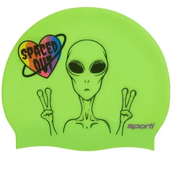 Sporti Spaced Out Silicone Swim Cap image {3}
