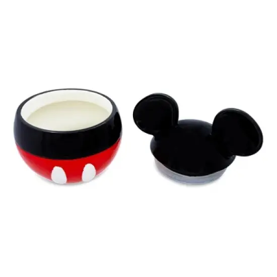 Silver Buffalo Disney Mickey Mouse Ceramic Snack Jar Container With Lid | 6 Inches Tall image {1}