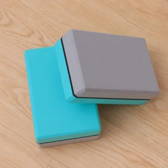 Toyzone World Gray Cyan High-Density Yoga Blocks image {2}