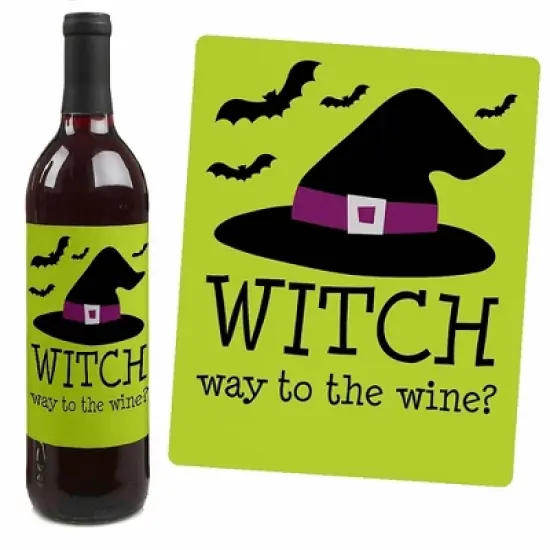 Big Dot of Happiness Trick or Treat - Halloween Party Decorations for Women and Men - Wine Bottle Label Stickers - Set of 4 image {6}