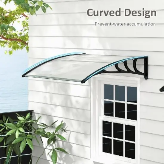 Tangkula 2PCS 48" x 40" Window Awning Door Canopy Exterior Awning Canopy Patio Black image {1}