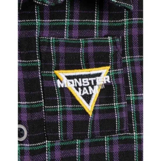 Monster Jam Truck Flannel Matching Family Button Down Dress Shirt Toddler image {5}