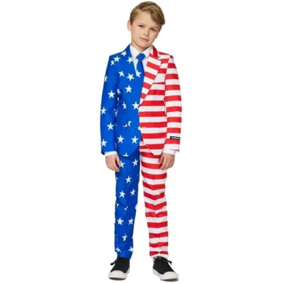 Suitmeister Boys Party Suit - USA Flag - Multicolor image {3}