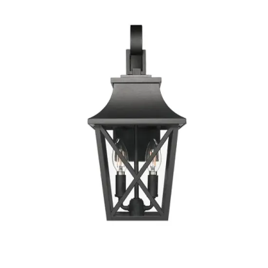 Gulches Outdoor Wall Lights - Black Industrial Lanterns & Sconces with Glass for Porch, Patio, and Garage (16.5-Inch & Large Options) image {12}