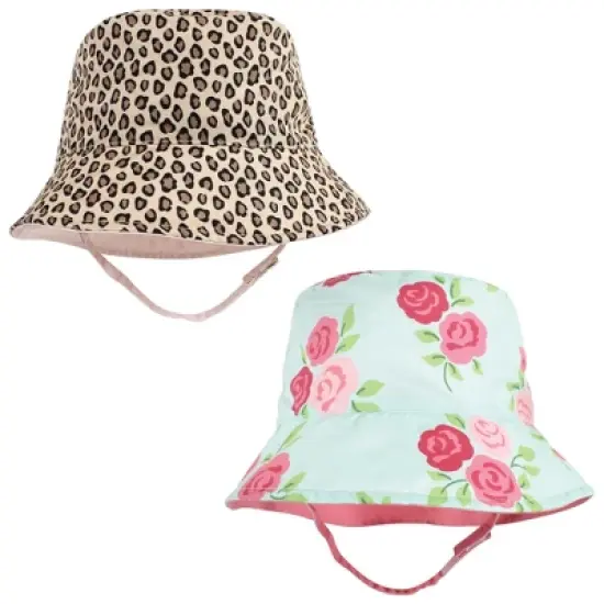 Hudson Baby Infant Girl Sun Protection Hat, Mint Floral Leopard image {7}