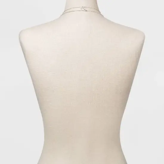 Plated Cable Box and Paperclip Chain Necklace Set 3pc - A New Day&trade; Silver image {2}