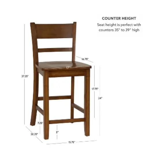 Linon Torino Villa Counter Height Barstool Walnut image {11}