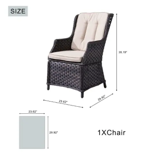 Moda Furnishings 3-Piece Wicker Aluminum Outdoor Fire Pit Set With Cushions image {3}