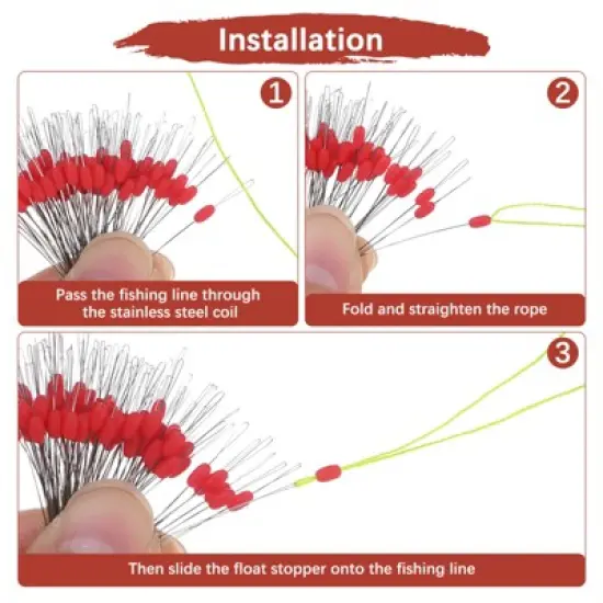 Unique Bargains Silicone High Wear Resistance Elasticity Weather Resistance Fishing Bobber Stops 100 Pcs image {4}