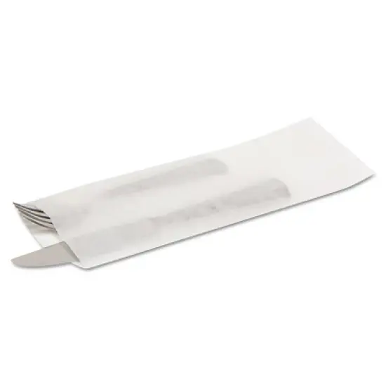 Bagcraft Silverware Bags, 2.25" x 10" x 10", Translucent White, 2,000/Carton image {4}
