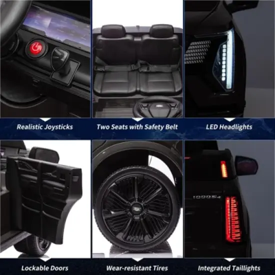 2 Seater Ride on Car for Kids, 24V Licensed Cadillac Electric Car Toy, Ride on Truck with Remote Control, Suspension, Music, LED image {6}