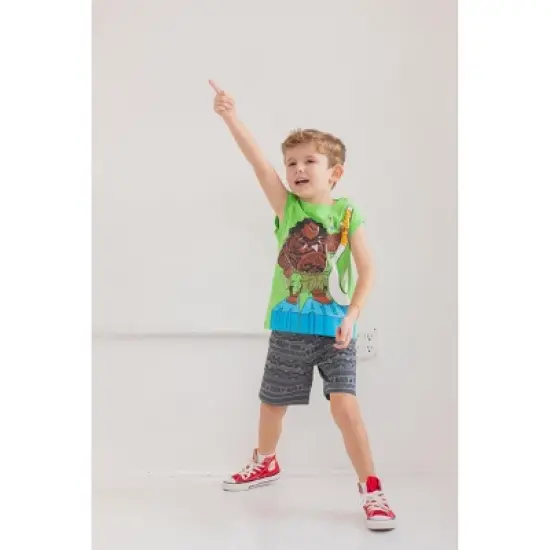 Disney Moana Maui French Terry Shorts Tank Top and T-Shirt 3 Piece Outfit Set Toddler image {1}