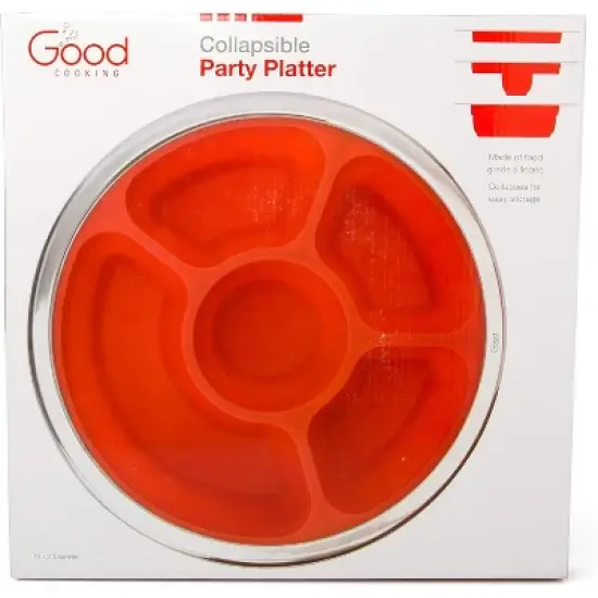 Appetizer Serving Fruit/Veggie Tray and Collapsible Party Platter with Lid - Easy to Clean, Portable, BPA Free, and Dishwasher Safe image {3}