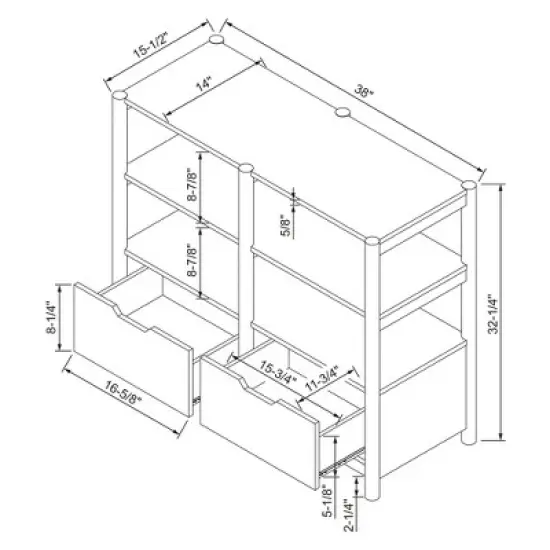 32" Scandi Small Bookcase with Storage Drawers Natural - Room Essentials&trade; image {6}