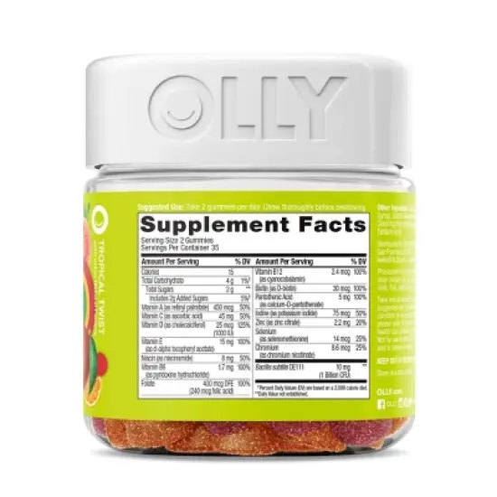 OLLY Adult Multivitamin + Probiotic Supplement Gummies - 70ct image {4}