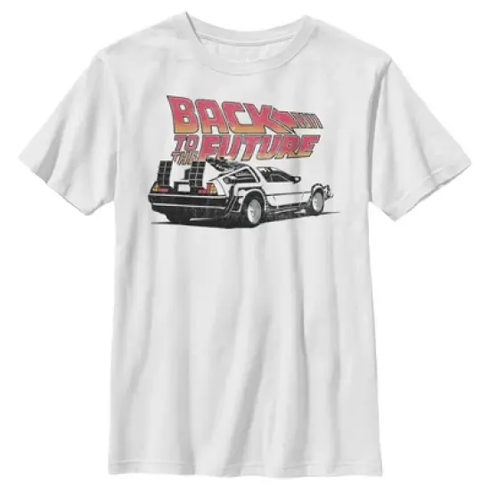 Boy's Back to the Future DeLorean Cartoon T-Shirt image {6}
