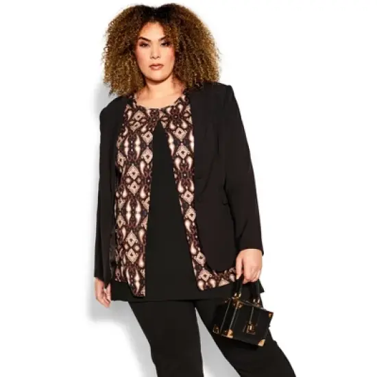 Women's Plus Size Ally Tunic - black ikat | AVENUE image {7}