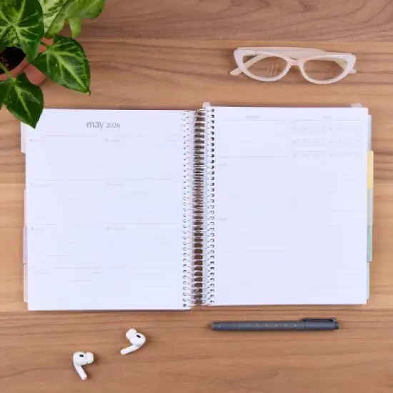 erin condren Coiled 12 Months January December 2026 Life Planner 7"x9" Earthy Geometric Waves image {3}