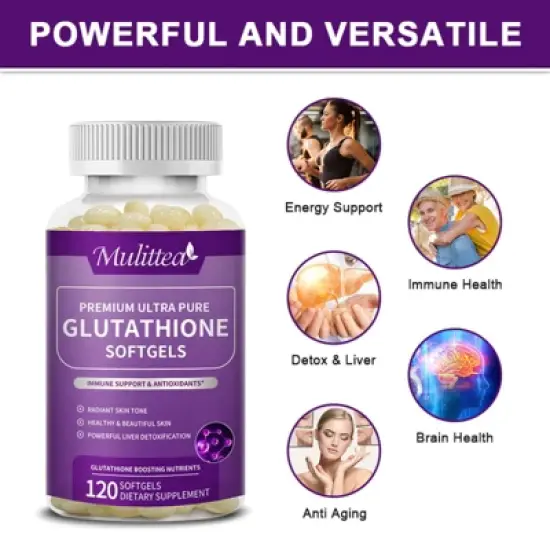 Alliwise Liposomal Glutathione Supplement 400mg - Natural Liver Detox & Antioxidant Support - Vegan, Non-GMO, Gluten-Free - 120 Ct image {5}