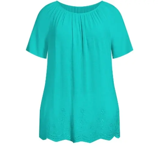 Women's Plus Size Payton Embroidered Top - turquoise | ARNA YORK image {2}
