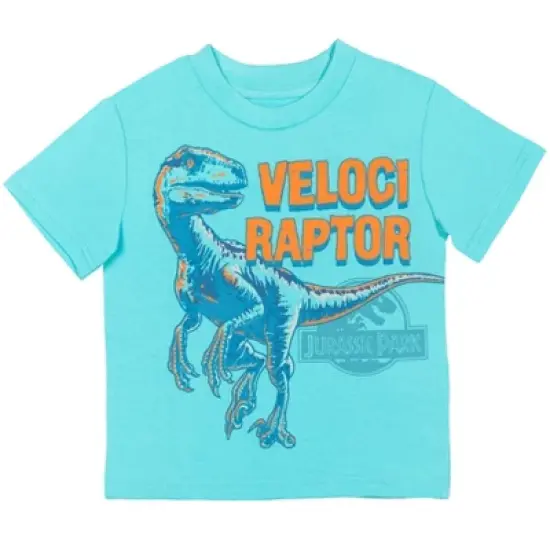 Jurassic World Dinosaur 4 Pack Graphic T-Shirts Red/Green/Blue  image {4}
