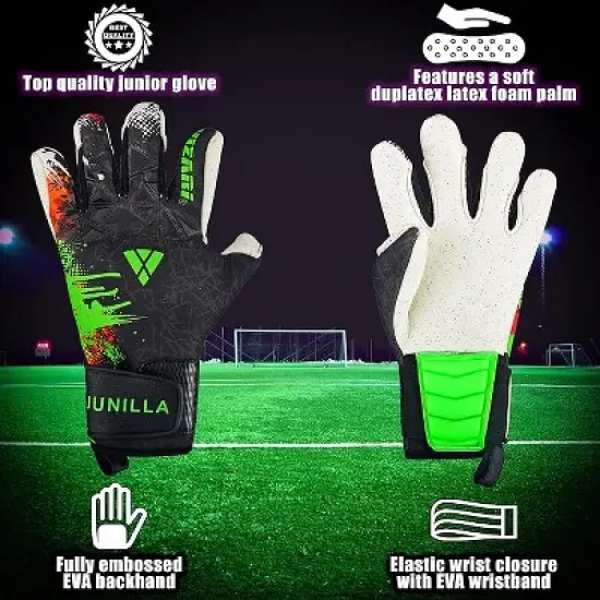 Vizari Junilla F.P. Soccer GK Goalkeeper Gloves with Finger Protection for Adults and Teens | Professional Level image {4}