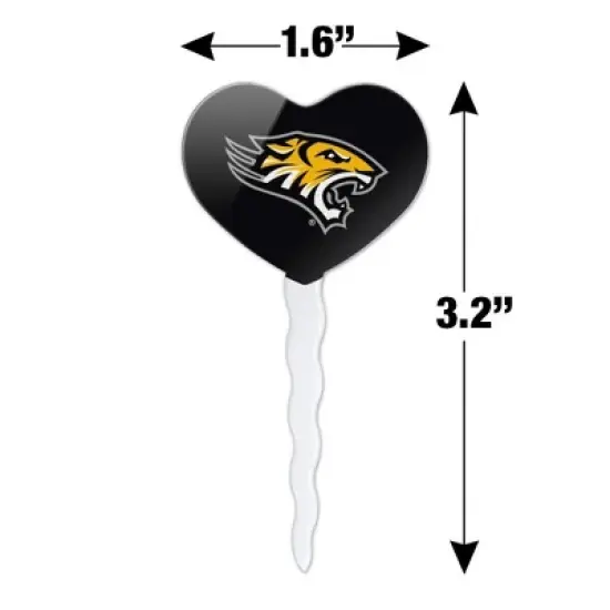 Towson University Tigers Logo Heart Love Cupcake Picks Toppers Decoration Set of 6 image {5}