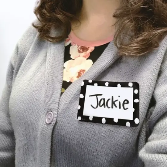 Teacher Created Resources&reg; Black and White Painted Dots Name Tags/Labels - Multi-Pack - 36 Per Pack, 6 Packs image {3}