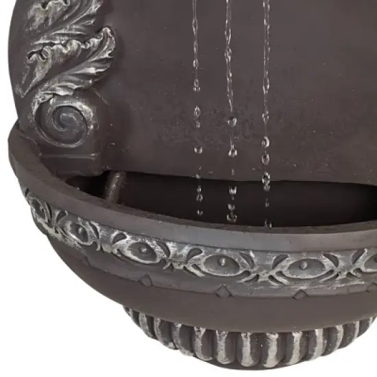 John Timberland Tivoli Grey Ornate Rustic Outdoor 2 Tier Outdoor Wall Water Fountain 33" for Yard Backyard Garden Patio Home Deck Porch House Exterior image {5}