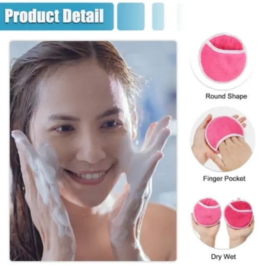 Unique Bargains Cleansing Daily Face Wash Sponges Exfoliating Fingers Glove 4 Pcs image {2}