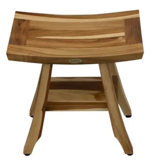 EcoDecors&reg; Satori&reg; 18" Teak Wood Shower Bench with Shelf in EarthyTeak Finish - Target Plus Natural 18"L x 12"D x 18"H image {5}