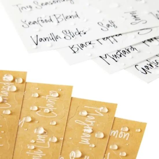 Talented Kitchen 272 Spice Labels Stickers, Clear Spice Jar Labels Preprinted for Seasoning Herbs Kitchen Spice Rack Organization, Water Resistant image {5}