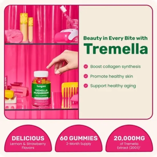 Fungies Tremella Mushroom Beauty Vitamin Vegan Gummies - 60ct image {3}