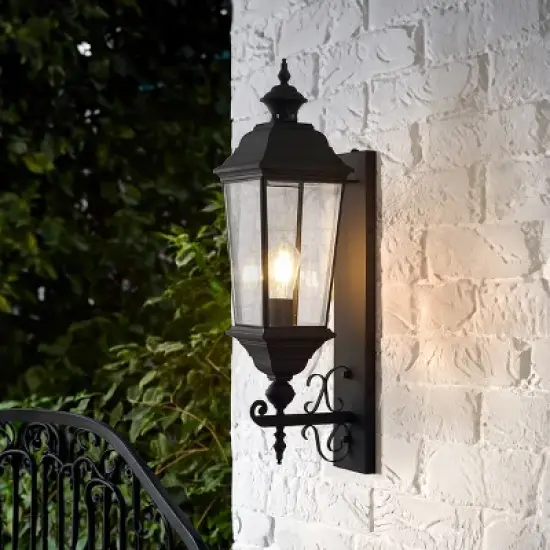 Braden Outdoor Wall Sconce - PLT4084 - Black - Safavieh image {3}