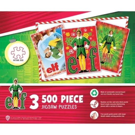 MasterPieces Puzzle Bundle - Elf 3-Pack 500 Piece Jigsaw Puzzles image {6}