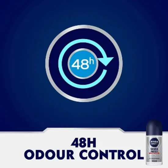 Nivea Silver Protect Deodorant Roll On for Men 50 ml (2 Pack) image {3}